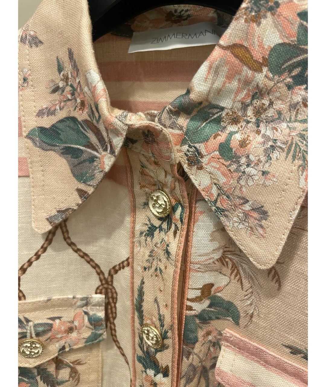 ZIMMERMANN Розовое льняное повседневное платье, фото 3