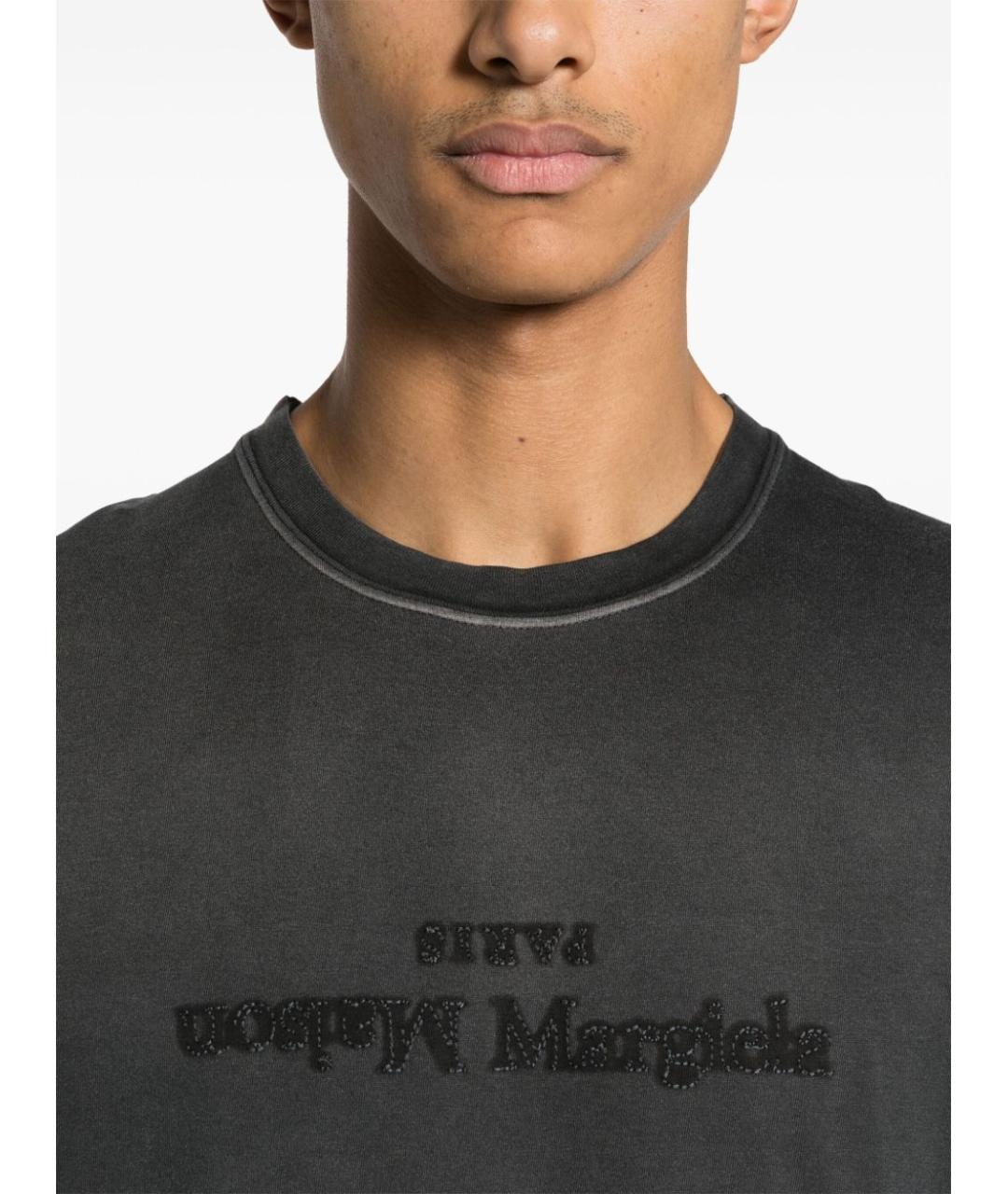 MAISON MARGIELA Антрацитовая хлопковая футболка, фото 5
