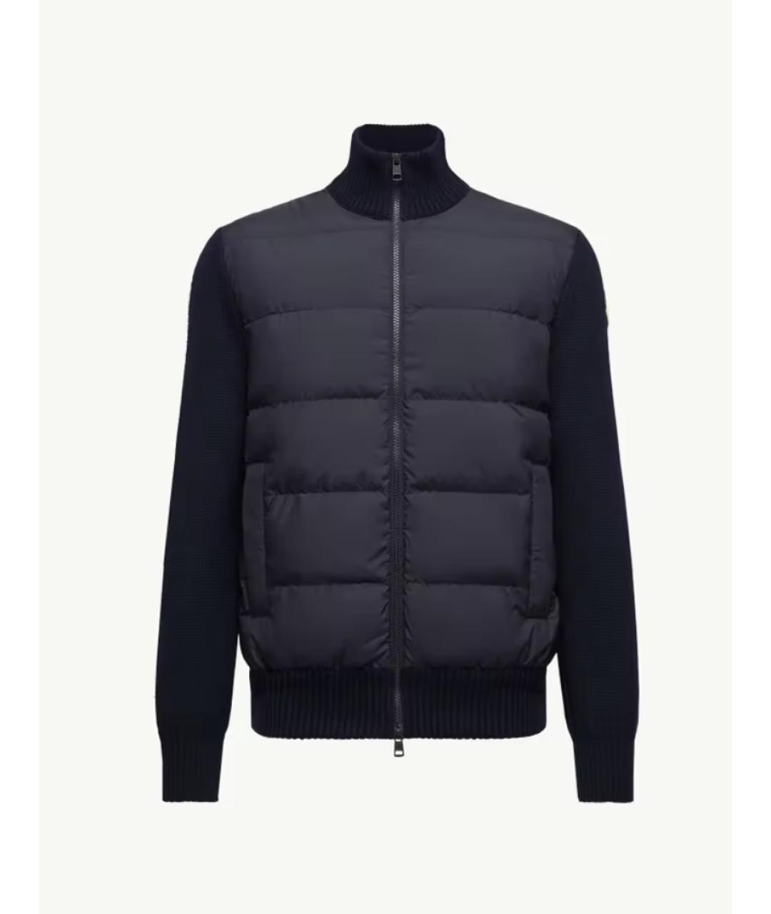 MONCLER Темно-синий шерстяной кардиган, фото 6