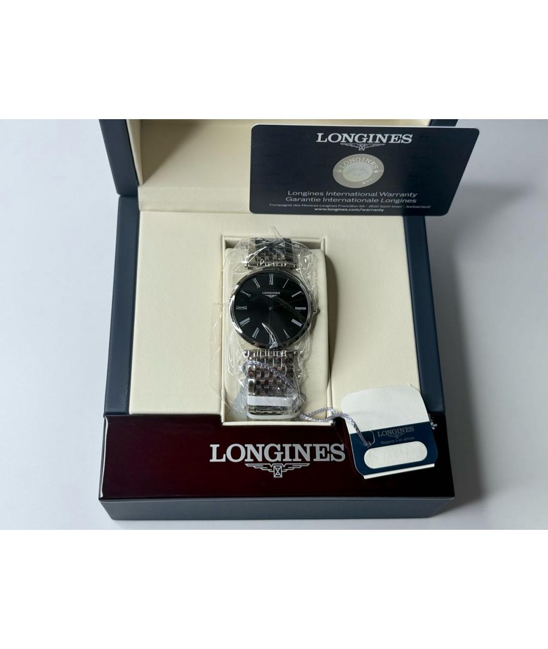 LONGINES Черные металлические часы, фото 4