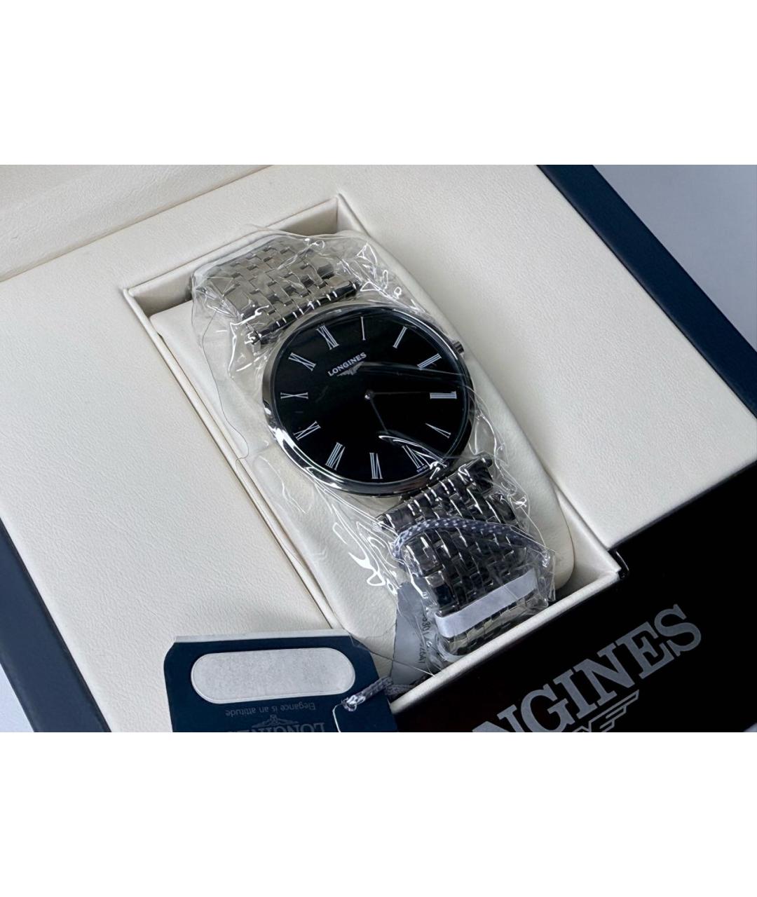 LONGINES Черные металлические часы, фото 3