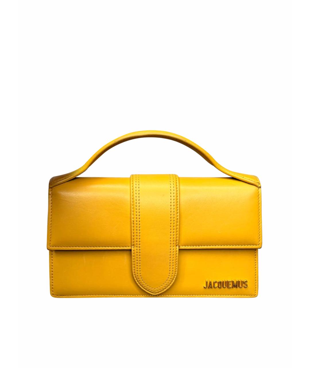 JACQUEMUS Желтая кожаная сумка через плечо, фото 1