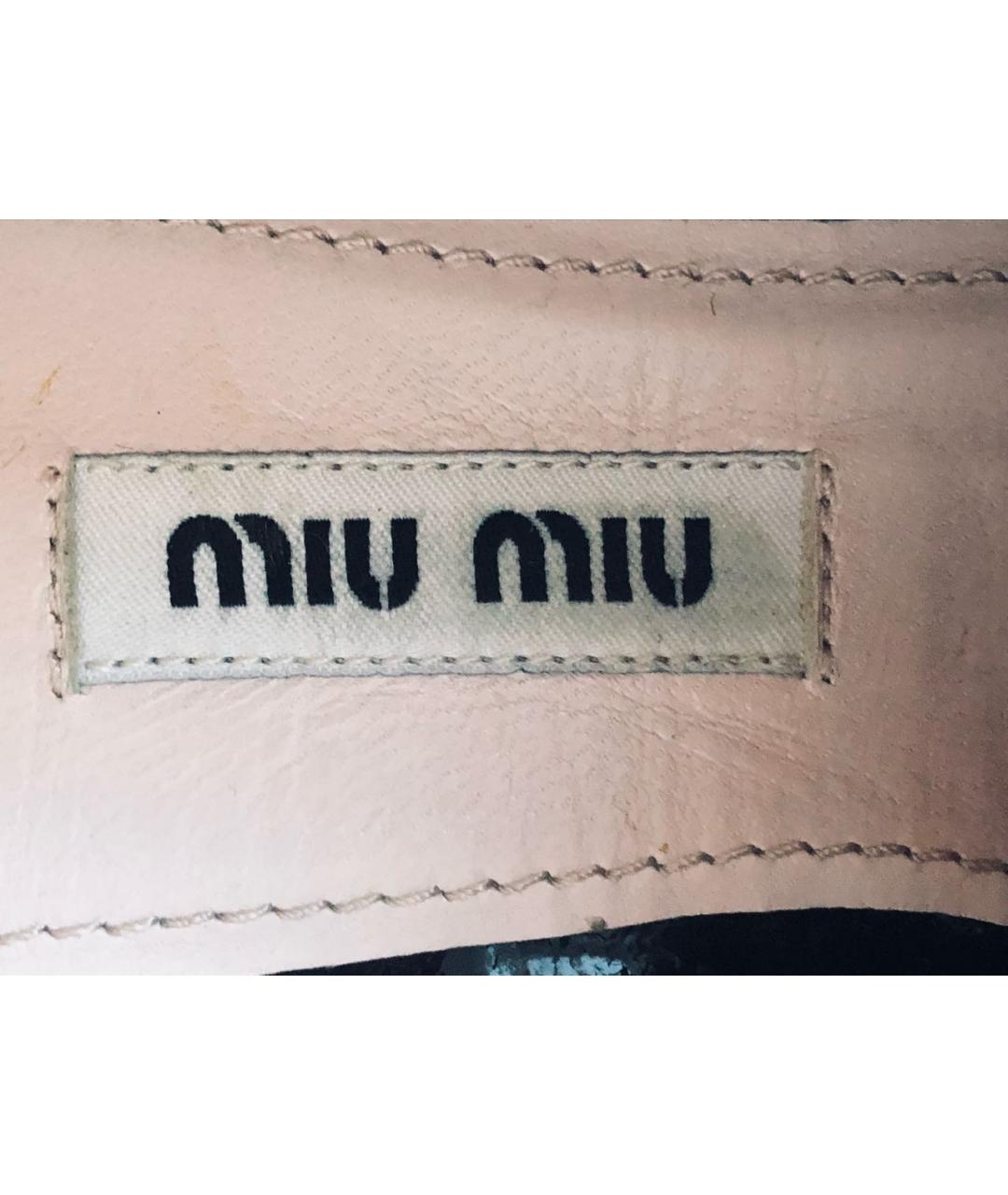 MIU MIU Черные кожаные брогги и оксфорды, фото 5
