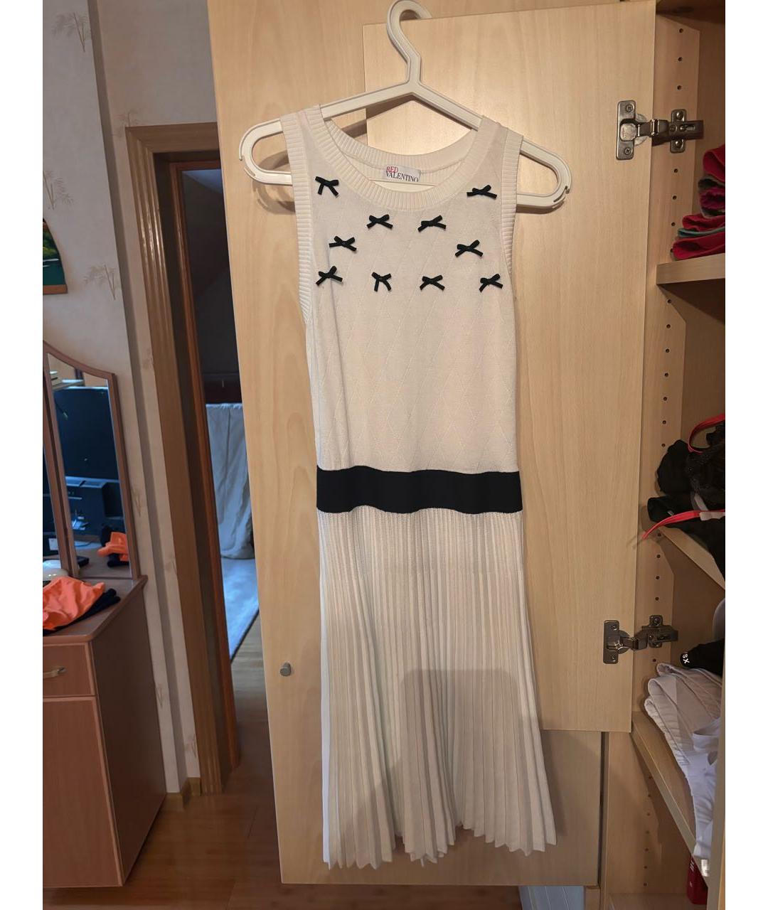 RED VALENTINO Белое хлопковое повседневное платье, фото 3