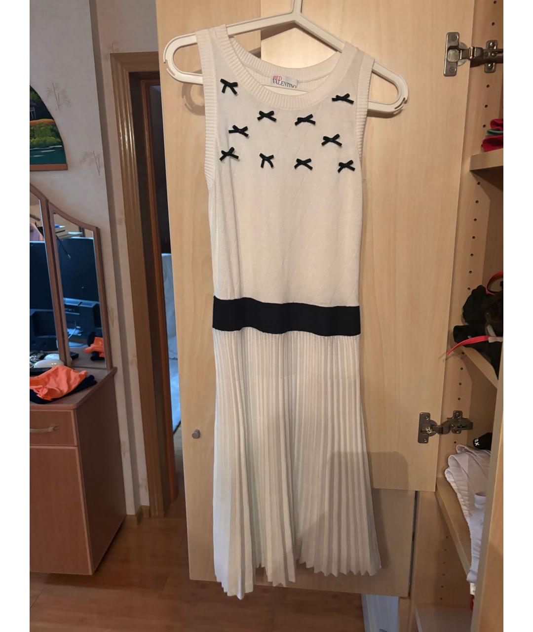 RED VALENTINO Белое хлопковое повседневное платье, фото 5