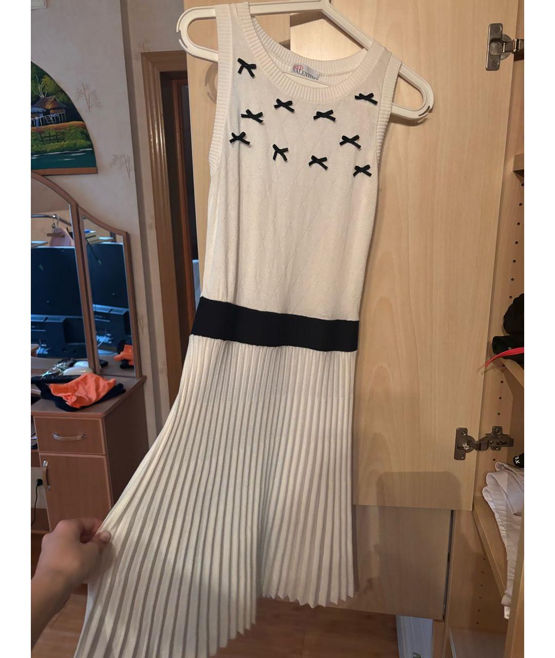 RED VALENTINO Белое хлопковое повседневное платье, фото 2