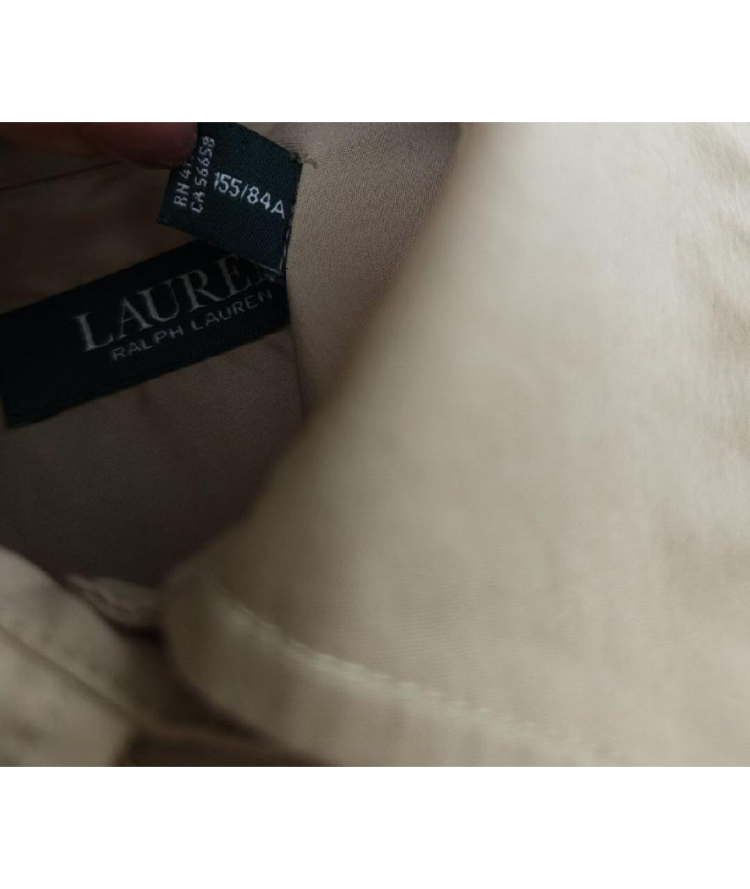 RALPH LAUREN Бежевое хлопковое повседневное платье, фото 4
