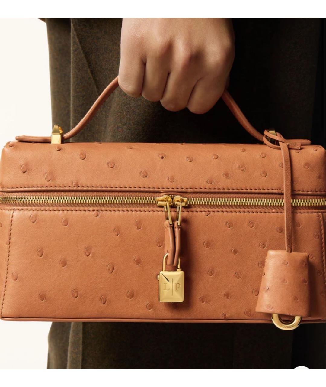 LORO PIANA Оранжевая сумка через плечо из экзотической кожи, фото 4