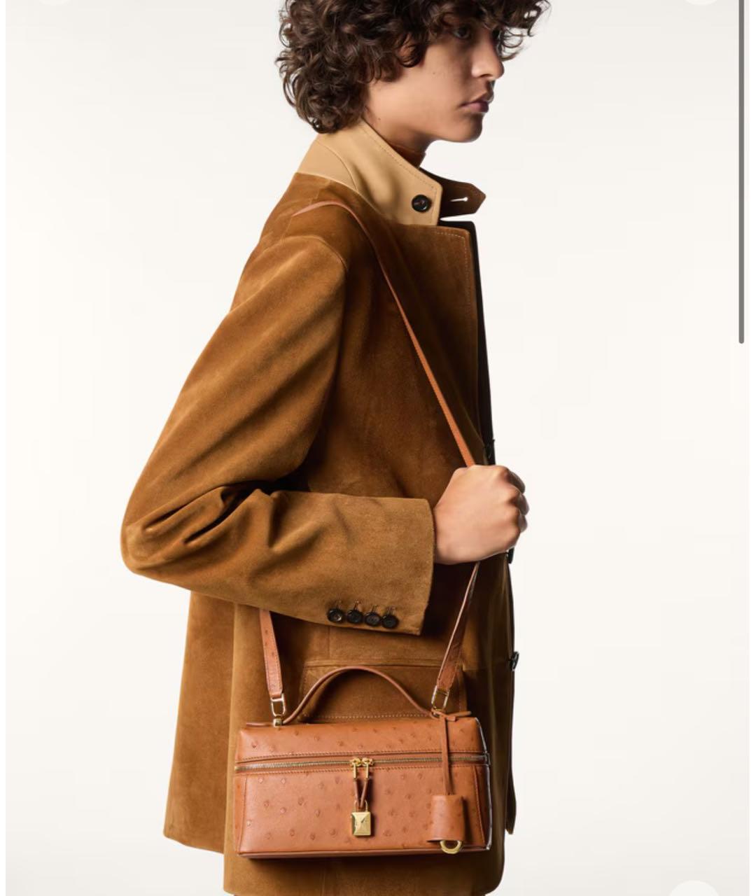 LORO PIANA Оранжевая сумка через плечо из экзотической кожи, фото 7
