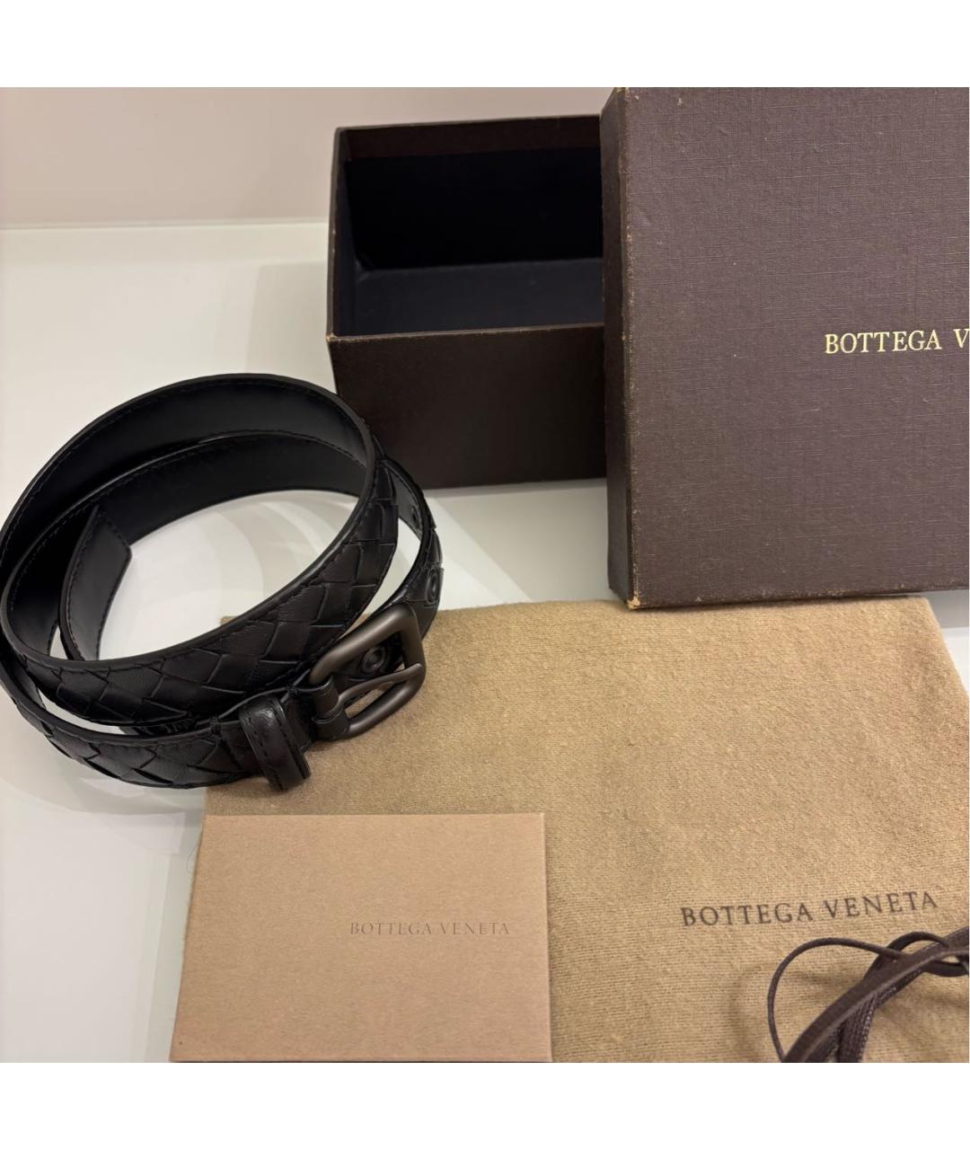 BOTTEGA VENETA Черный кожаный ремень, фото 3