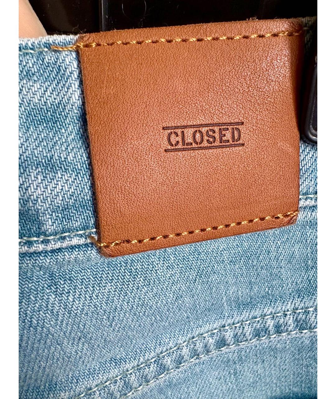 CLOSED Голубые хлопко-эластановые прямые джинсы, фото 6
