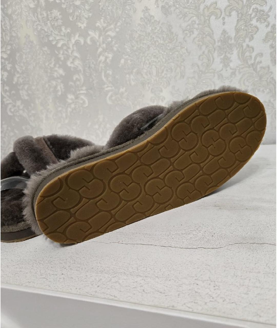 UGG AUSTRALIA Серые шлепанцы, фото 8