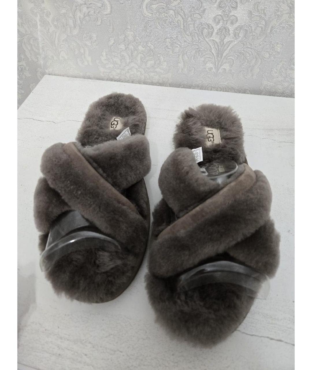 UGG AUSTRALIA Серые шлепанцы, фото 2