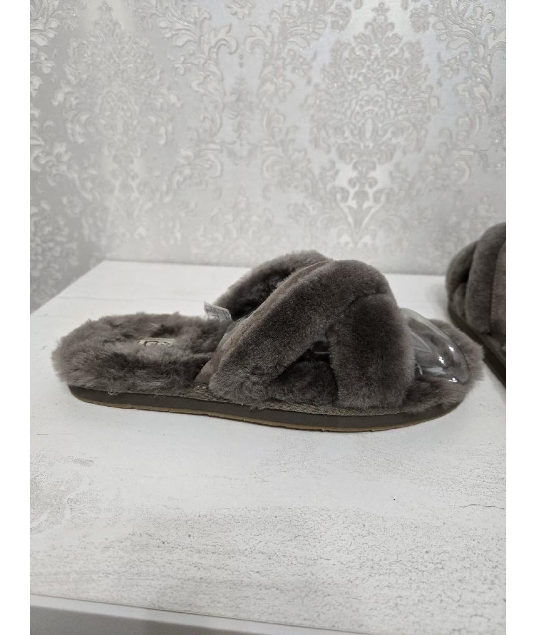 UGG AUSTRALIA Серые шлепанцы, фото 10