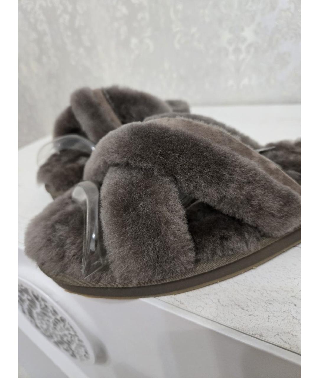 UGG AUSTRALIA Серые шлепанцы, фото 5