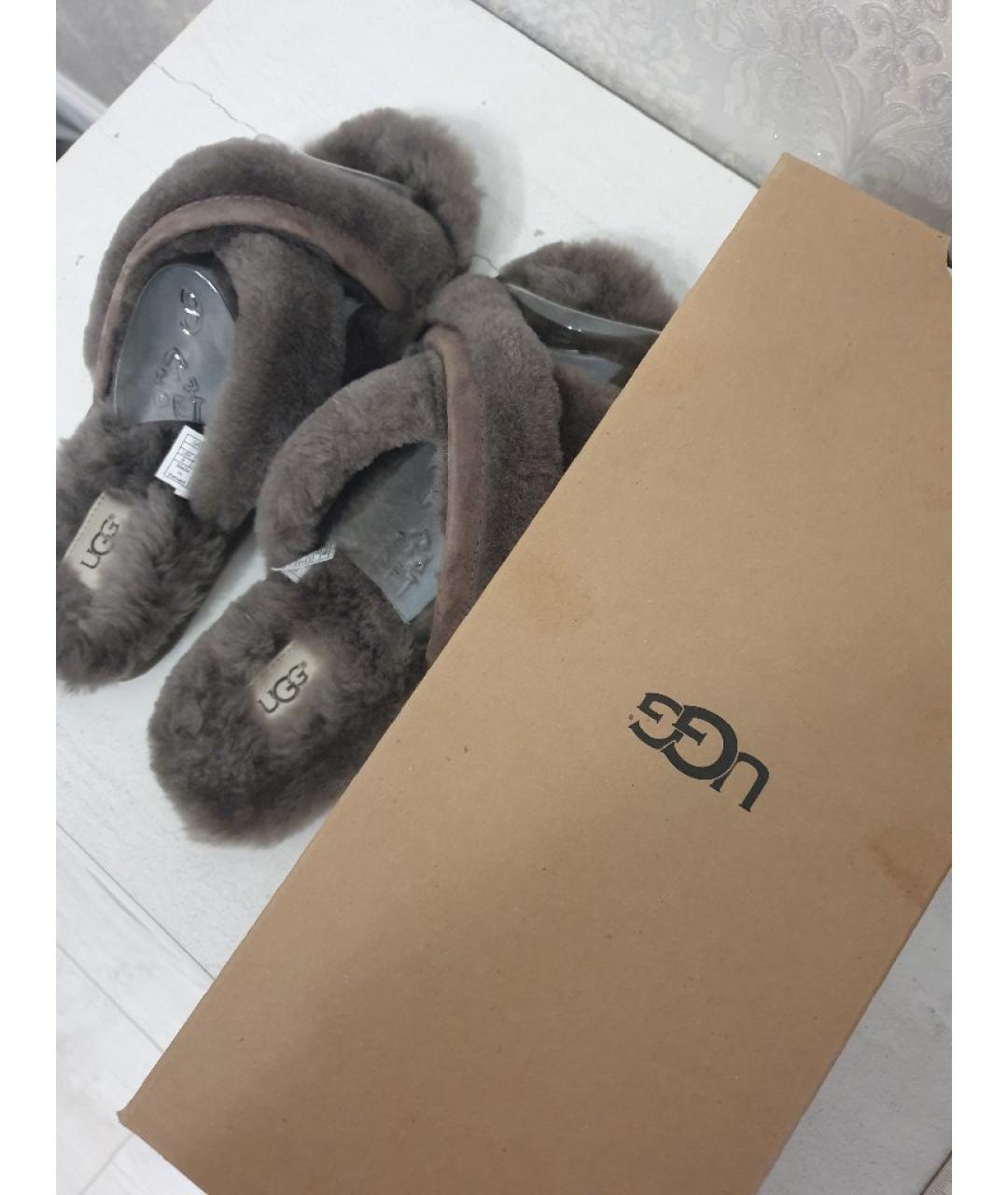 UGG AUSTRALIA Серые шлепанцы, фото 9