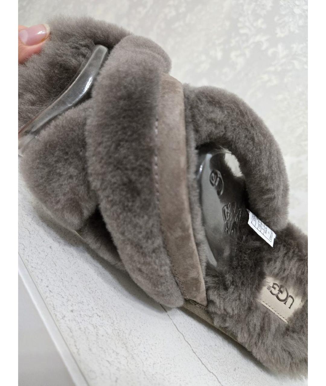 UGG AUSTRALIA Серые шлепанцы, фото 6