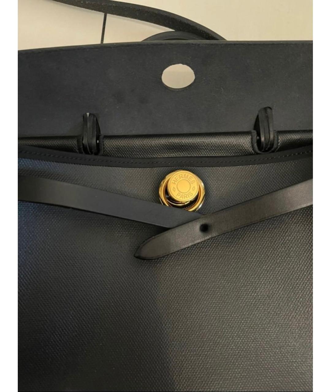 HERMES Черная сумка с короткими ручками, фото 4