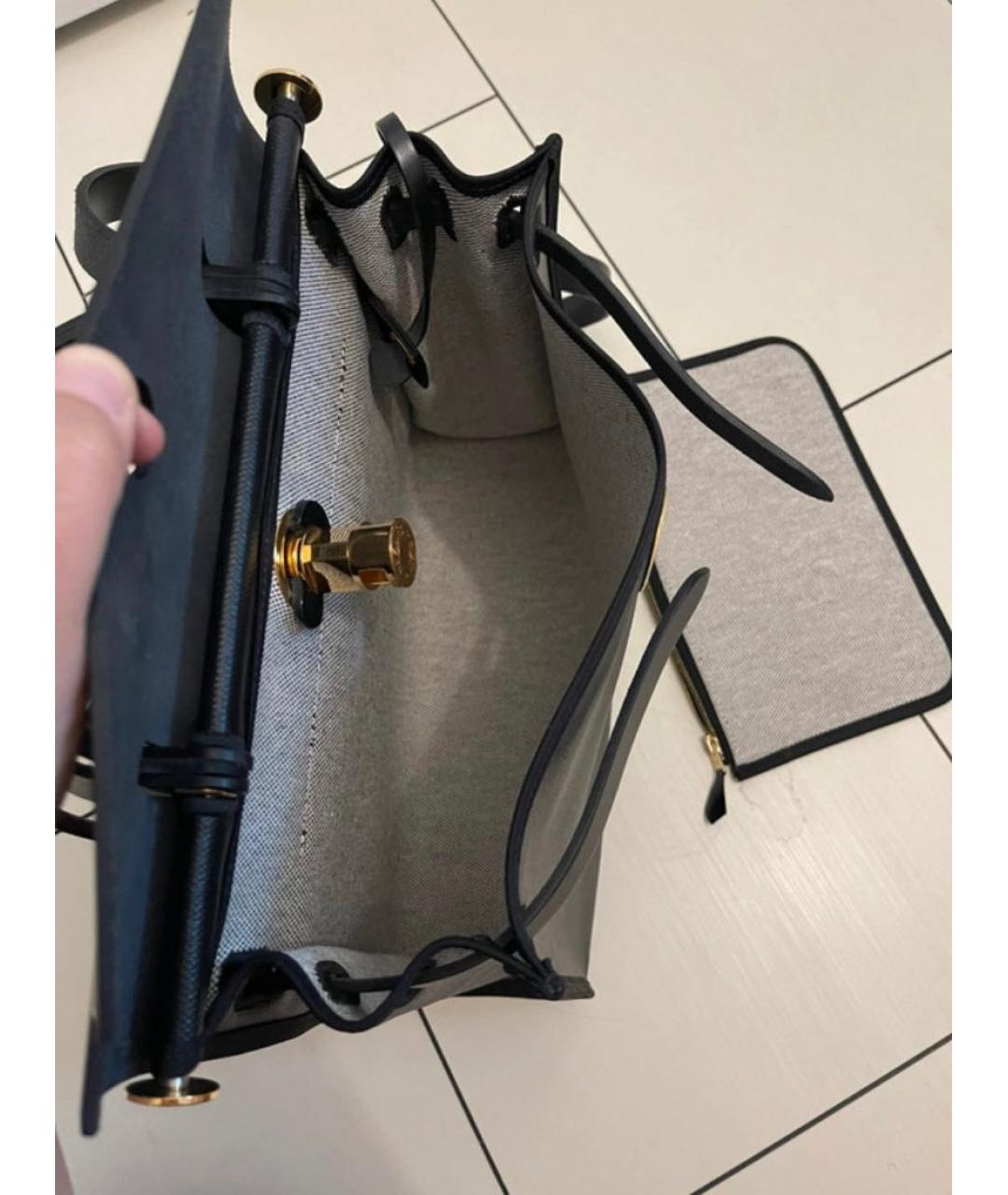 HERMES Черная сумка с короткими ручками, фото 5