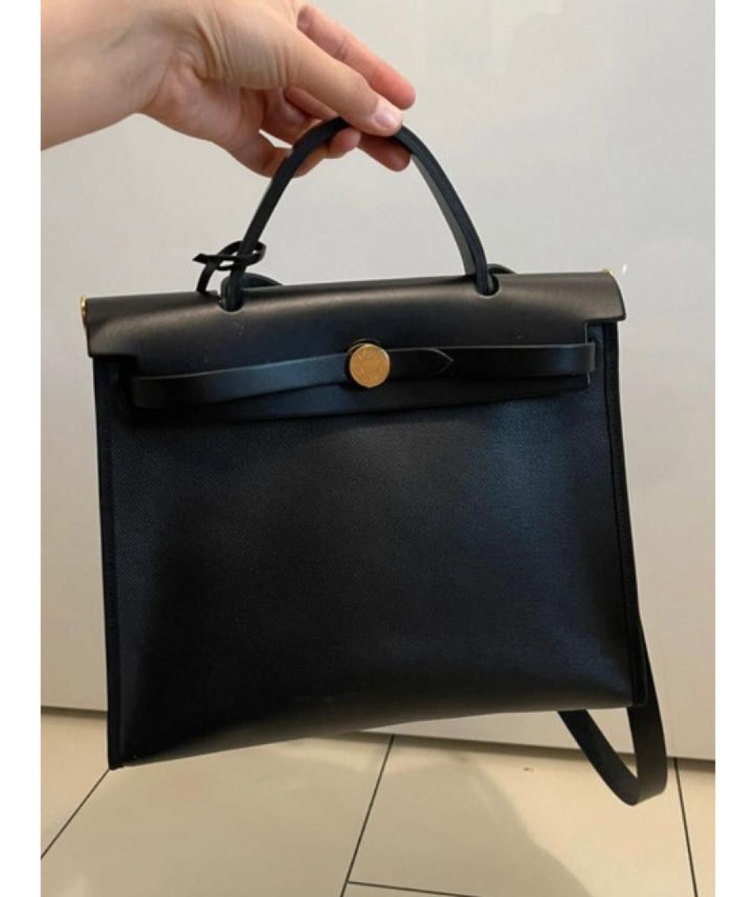 HERMES Черная сумка с короткими ручками, фото 2