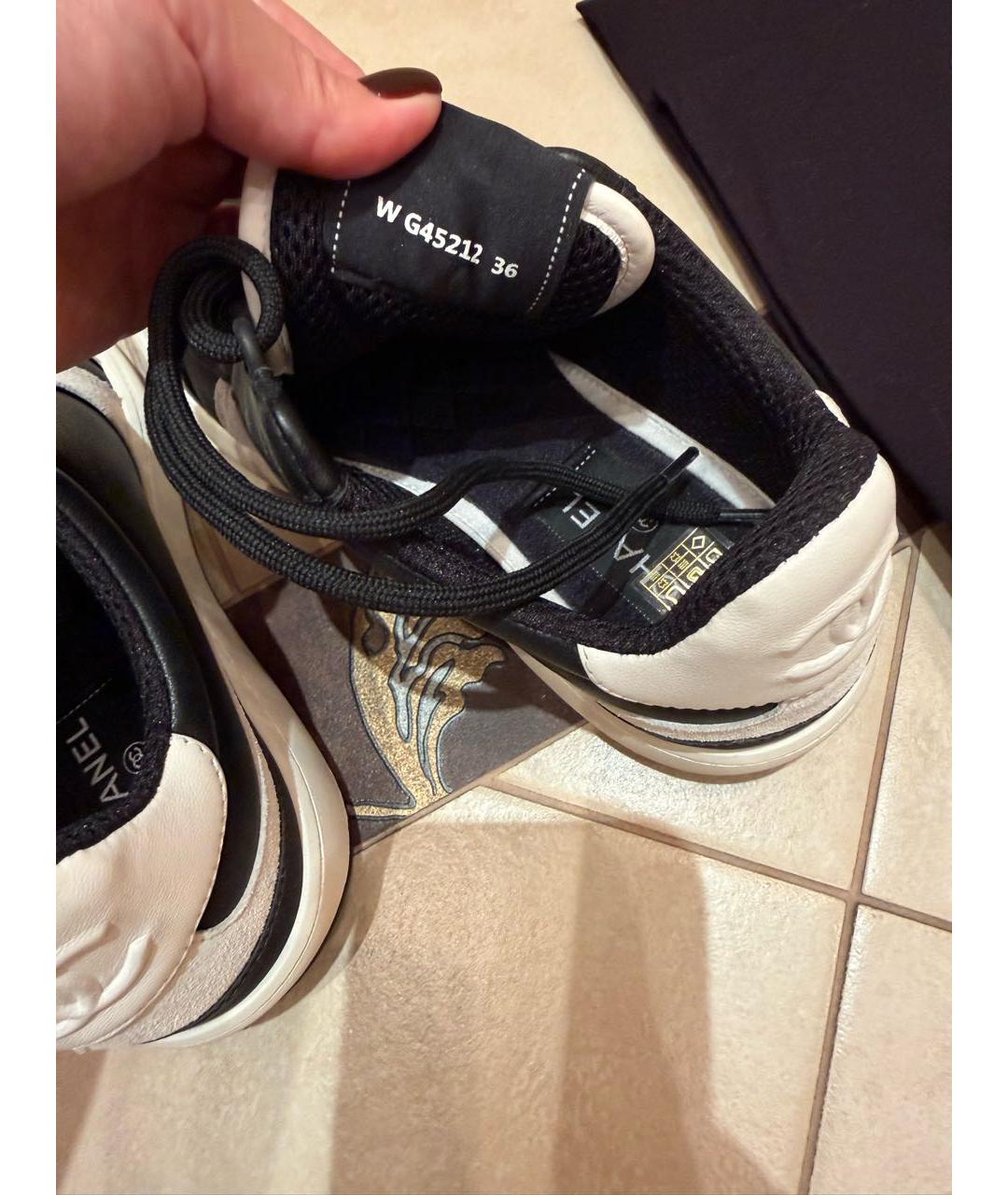 CHANEL Черные кожаные кроссовки, фото 8