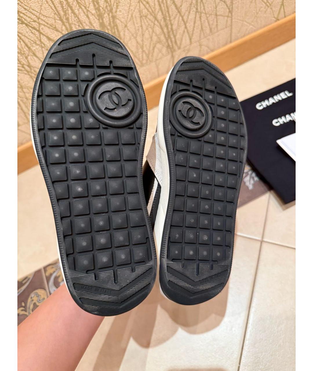 CHANEL Черные кожаные кроссовки, фото 6