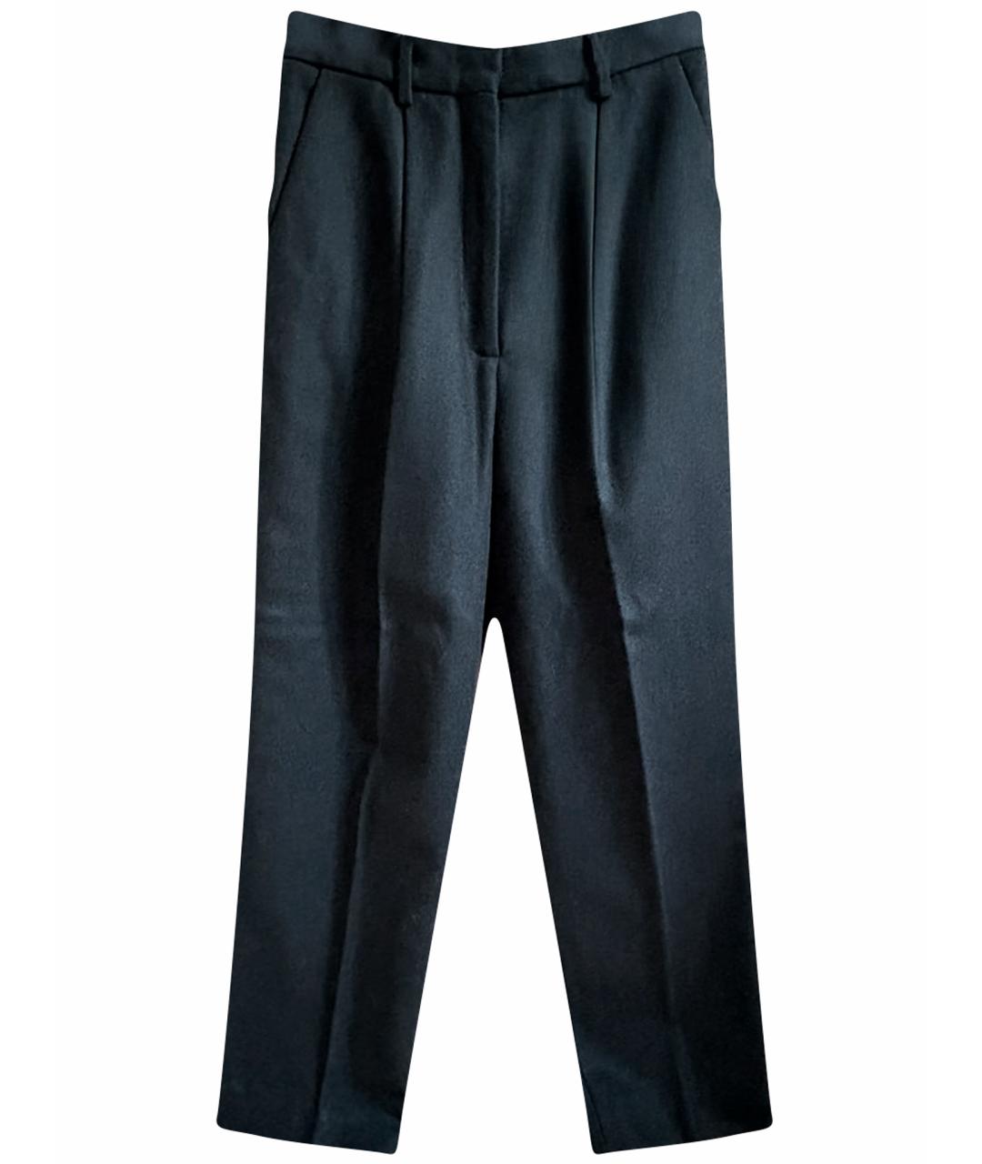 ACNE STUDIOS Темно-синие шерстяные прямые брюки, фото 1
