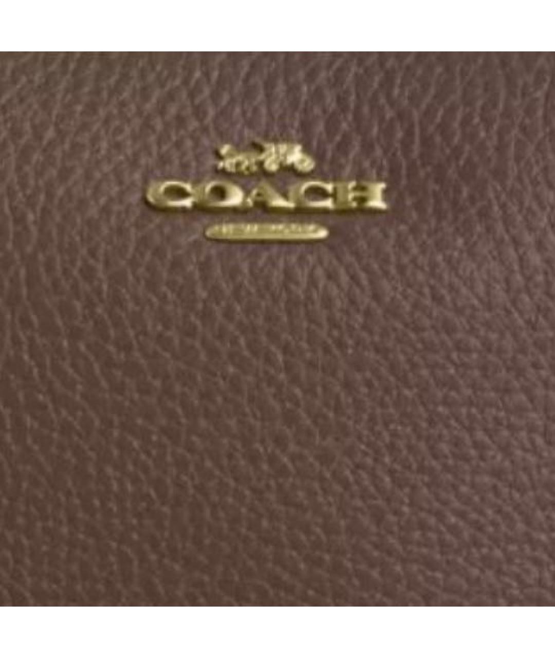 COACH Коричневая кожаная сумка через плечо, фото 6