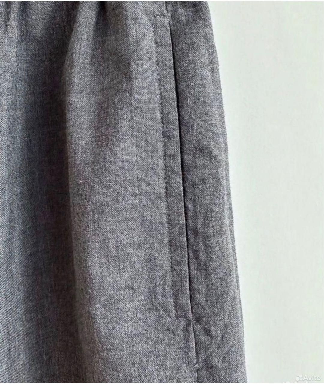 COMME DES GARÇONS Серые шерстяные брюки широкие, фото 5