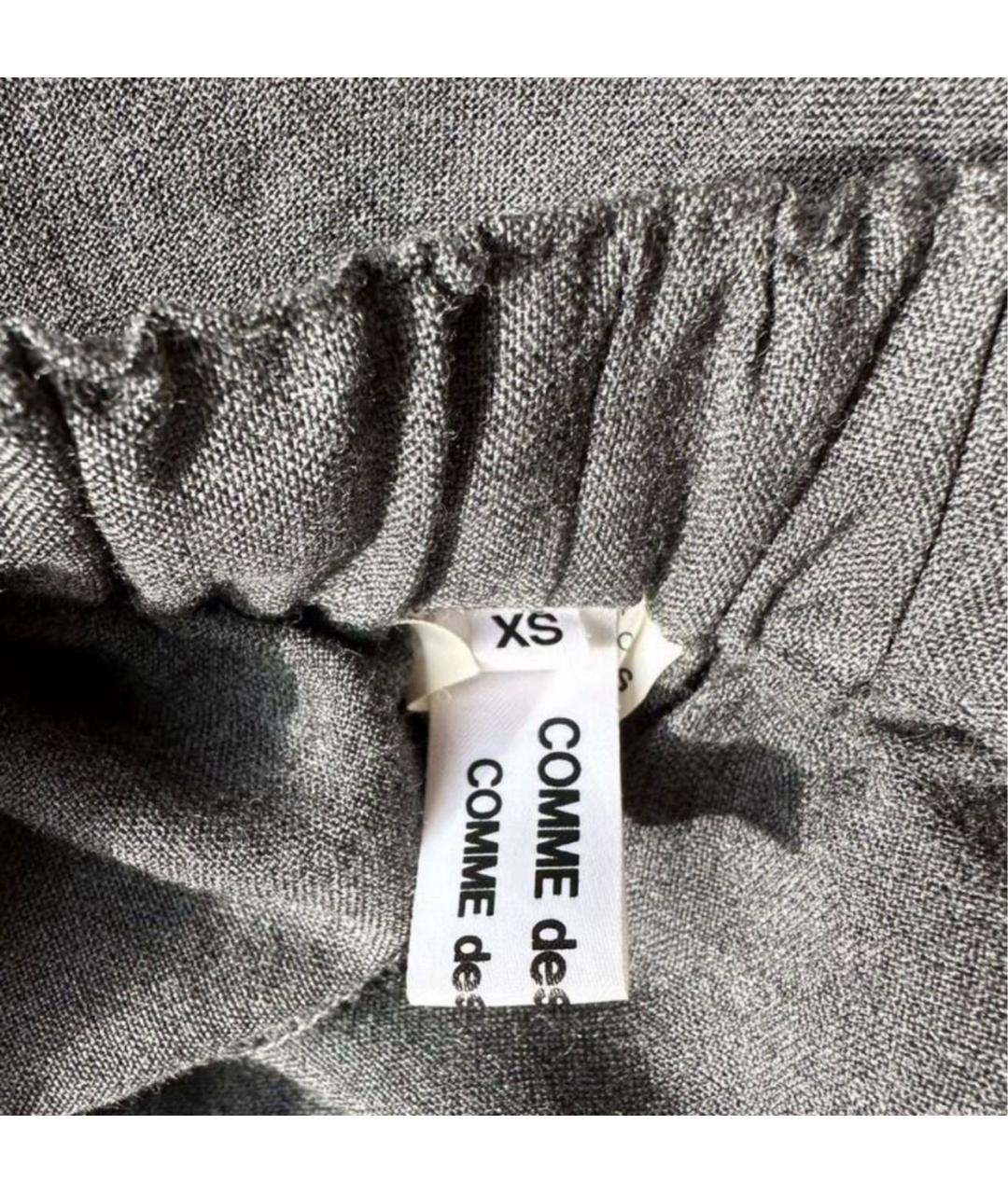 COMME DES GARÇONS Серые шерстяные брюки широкие, фото 3