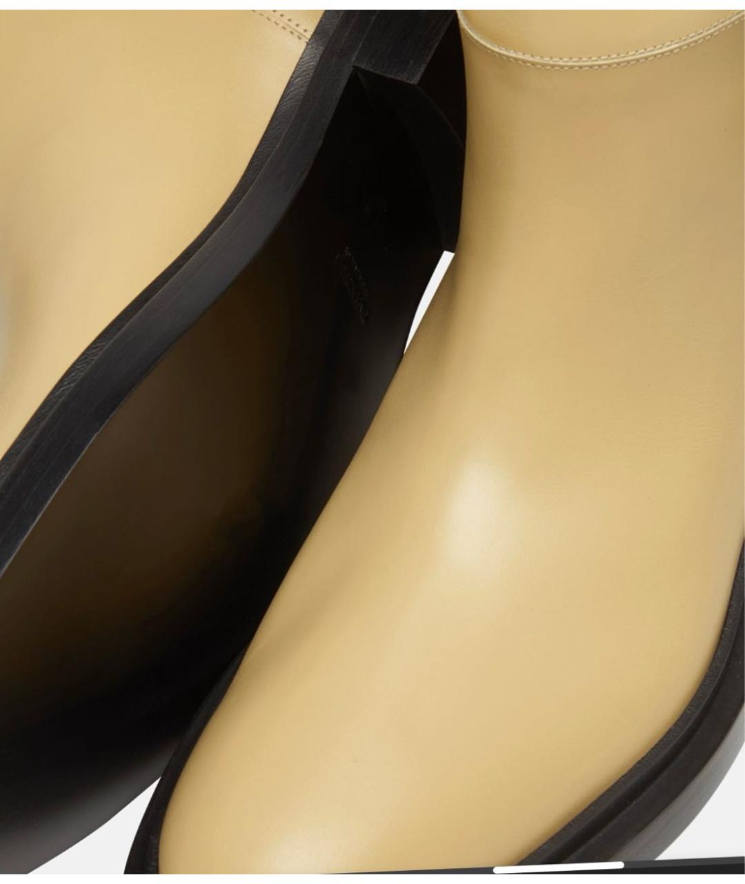 JIL SANDER Бежевые кожаные сапоги, фото 5