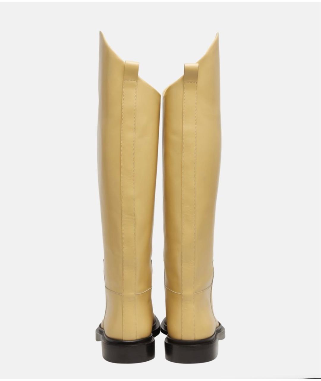 JIL SANDER Бежевые кожаные сапоги, фото 2