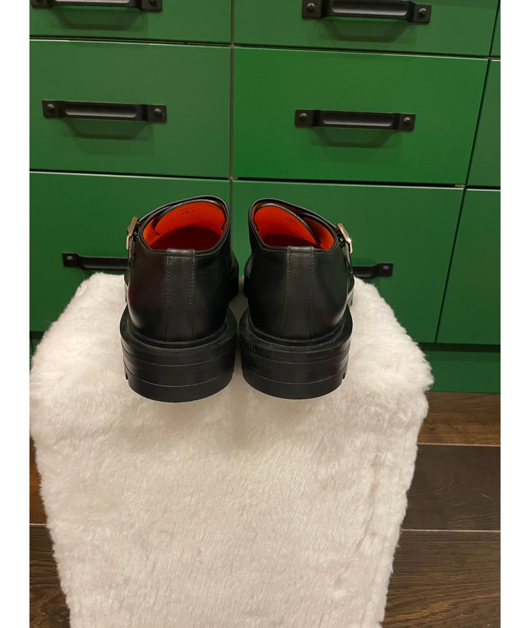 SANTONI Черные кожаные лоферы, фото 4