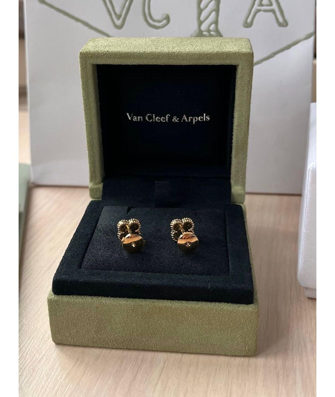 VAN CLEEF & ARPELS Белые серьги из желтого золота, фото 4