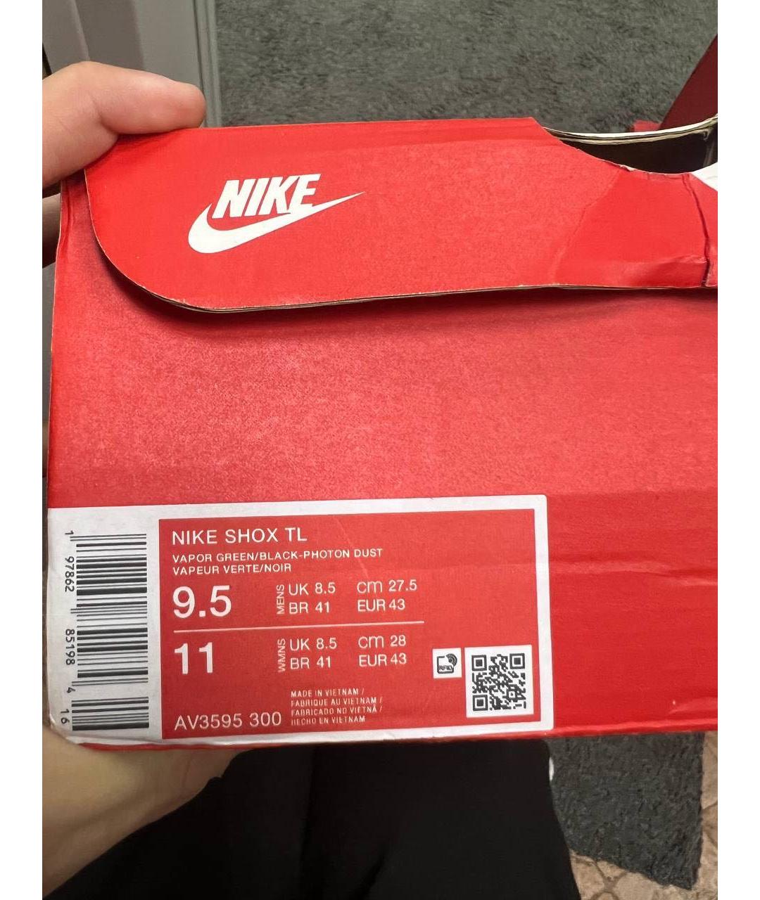 NIKE Зеленые текстильные низкие кроссовки / кеды, фото 6