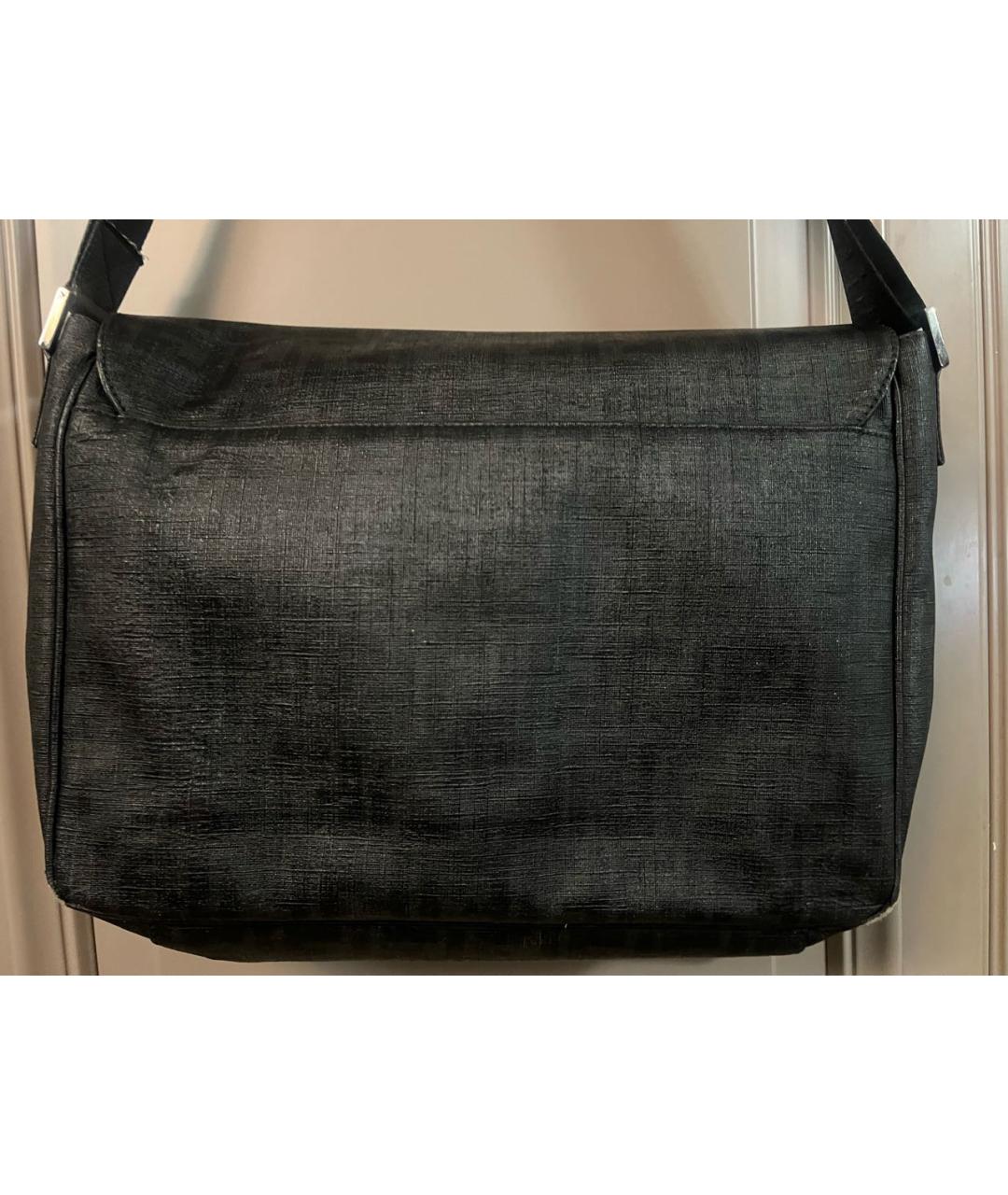 FENDI Антрацитовая кожаная сумка на плечо, фото 3