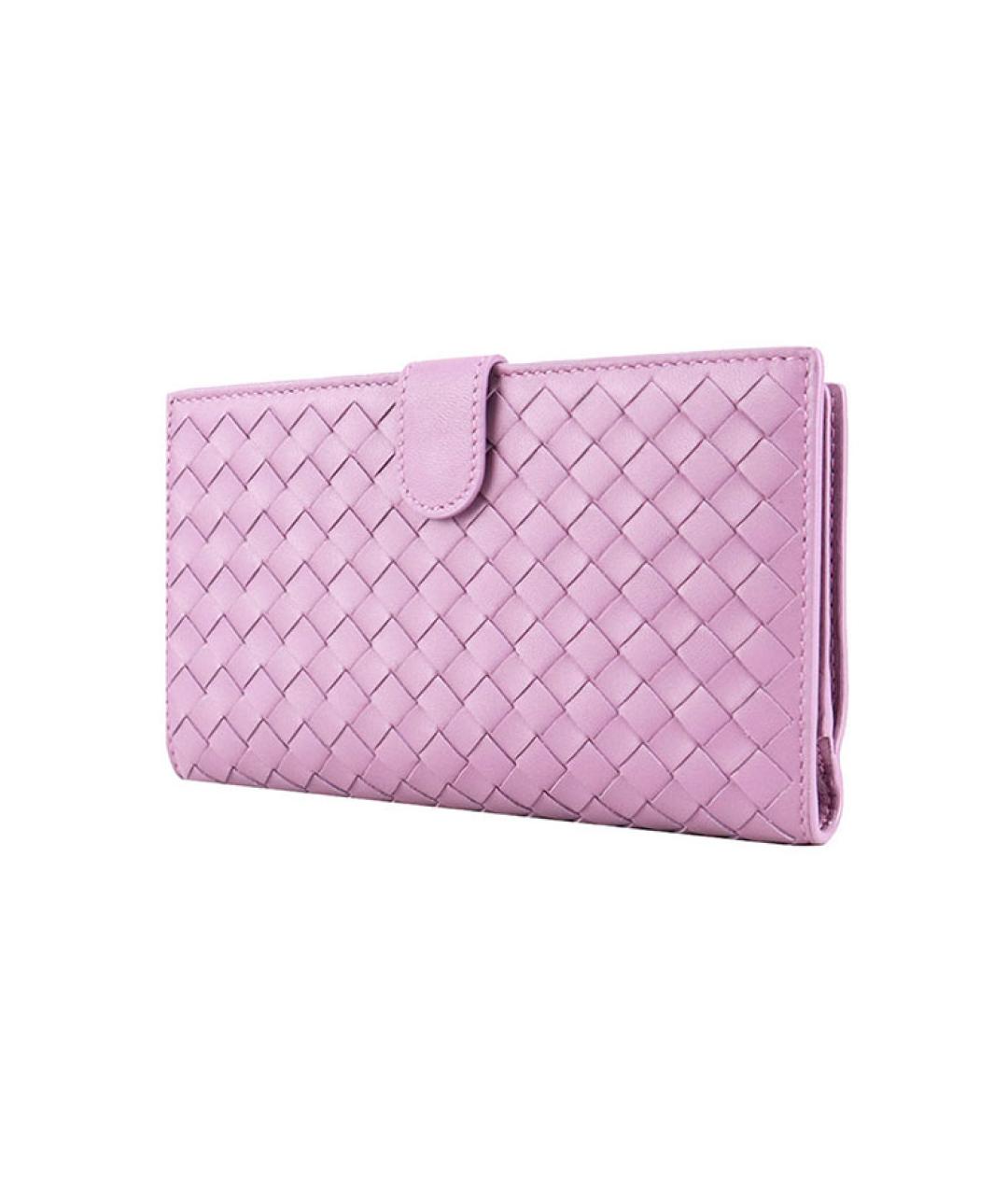 BOTTEGA VENETA Розовый кошелек, фото 3