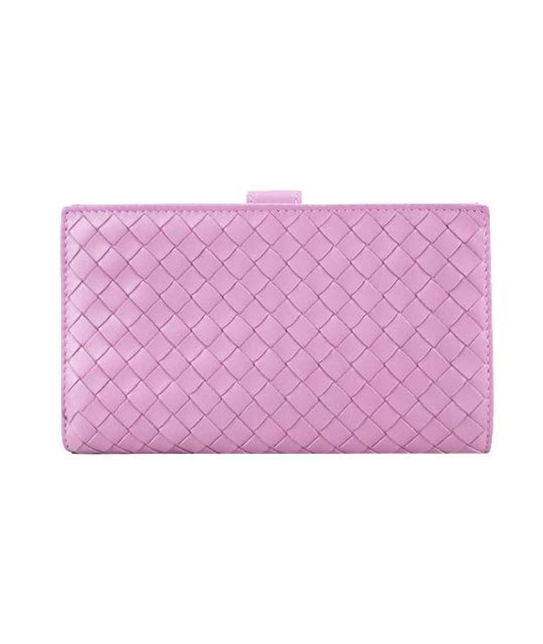 BOTTEGA VENETA Розовый кошелек, фото 2