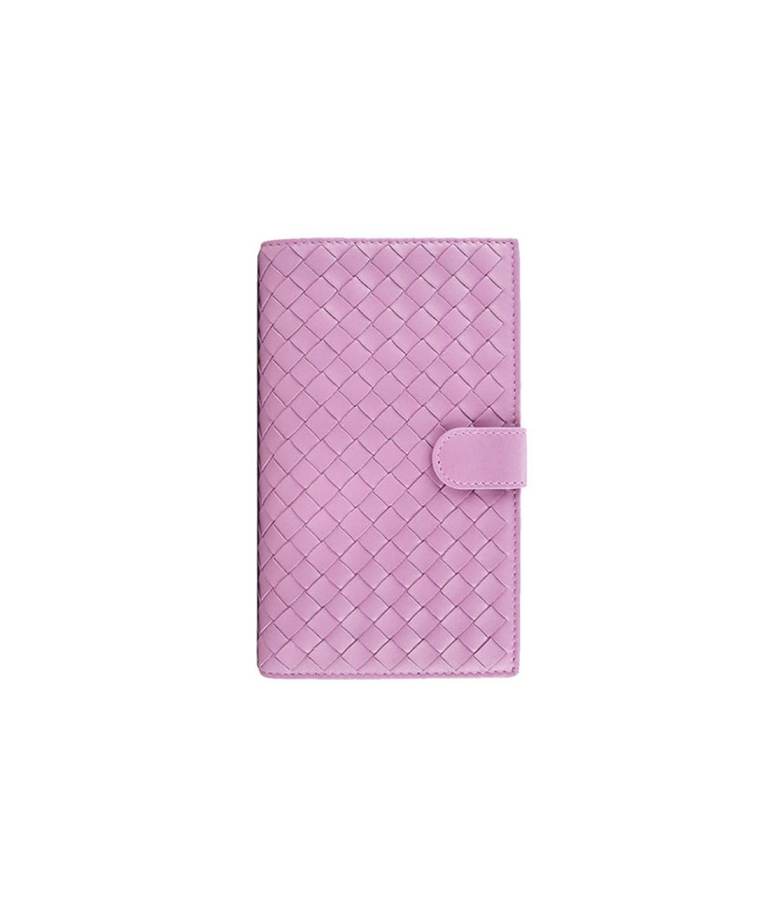 BOTTEGA VENETA Розовый кошелек, фото 4