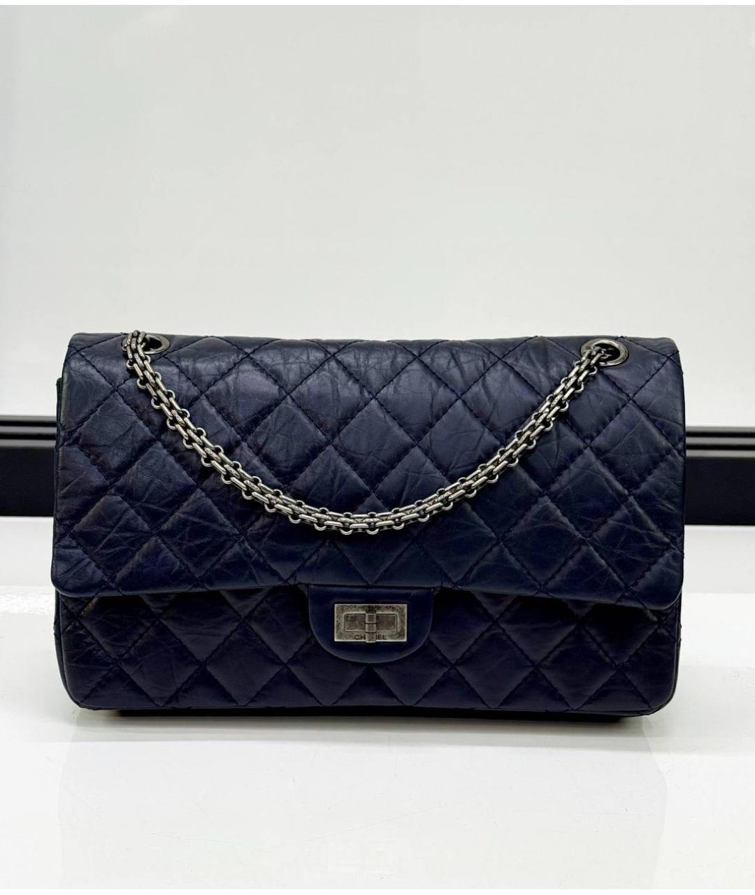 CHANEL Темно-синяя кожаная сумка через плечо, фото 8