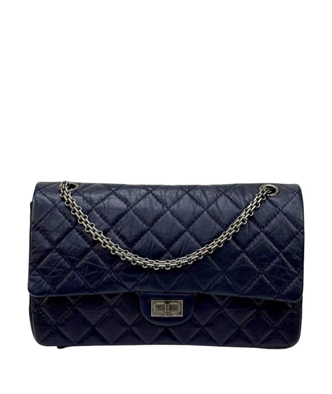 CHANEL Темно-синяя кожаная сумка через плечо, фото 1