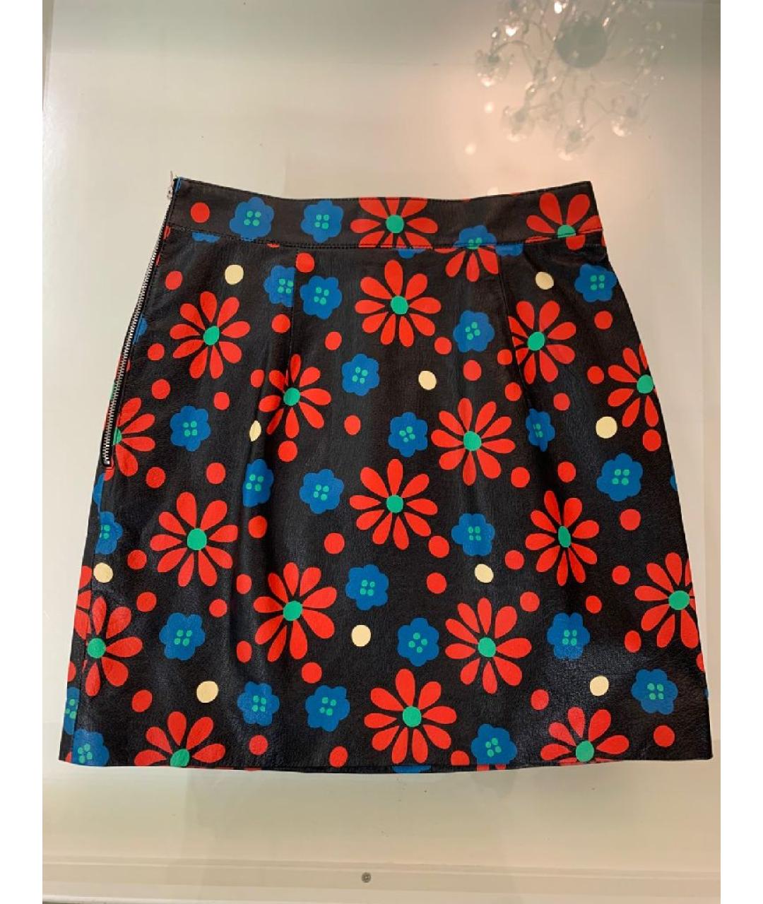 SAINT LAURENT Мульти кожаная юбка мини, фото 2