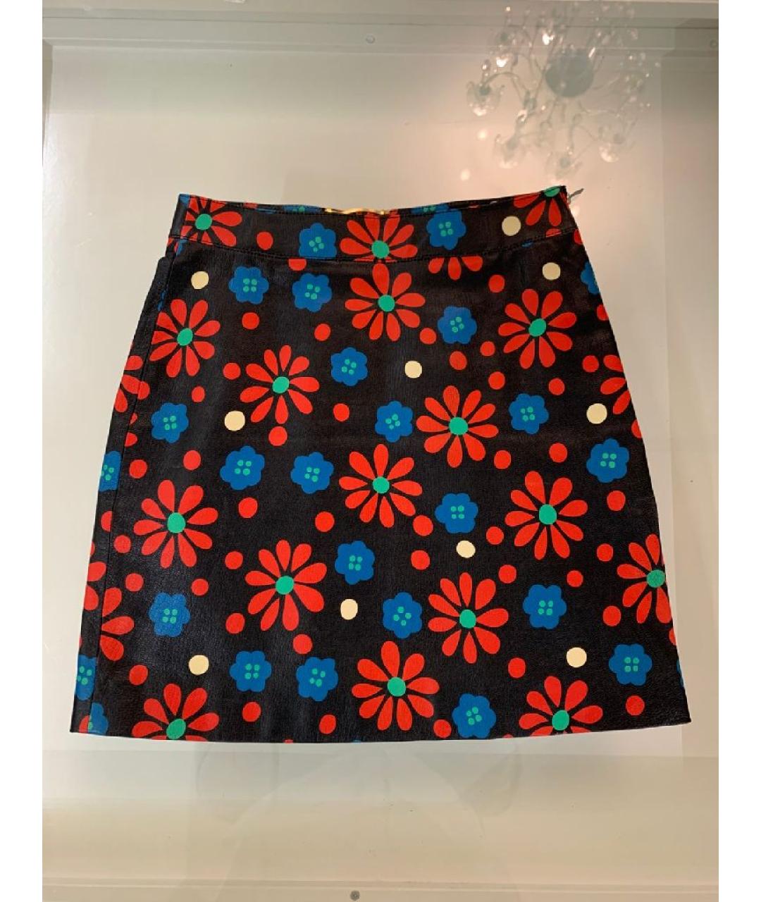 SAINT LAURENT Мульти кожаная юбка мини, фото 10