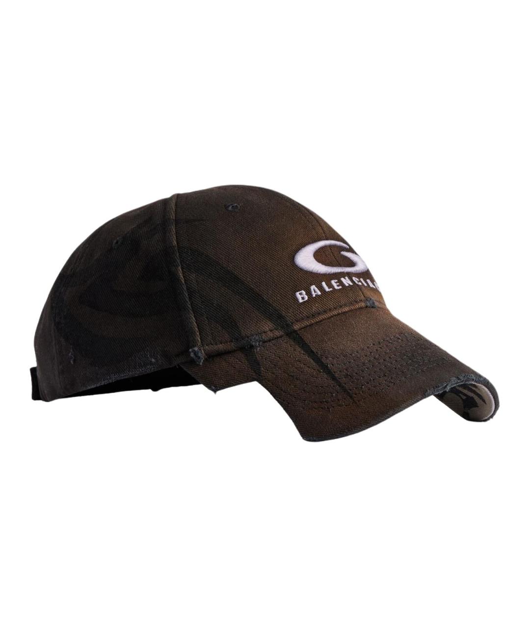 BALENCIAGA Коричневая хлопковая кепка, фото 4
