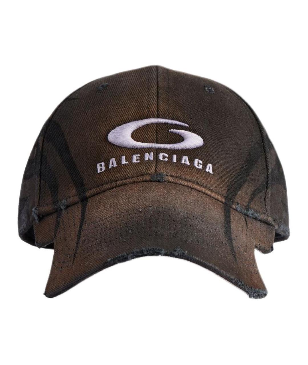 BALENCIAGA Коричневая хлопковая кепка, фото 2
