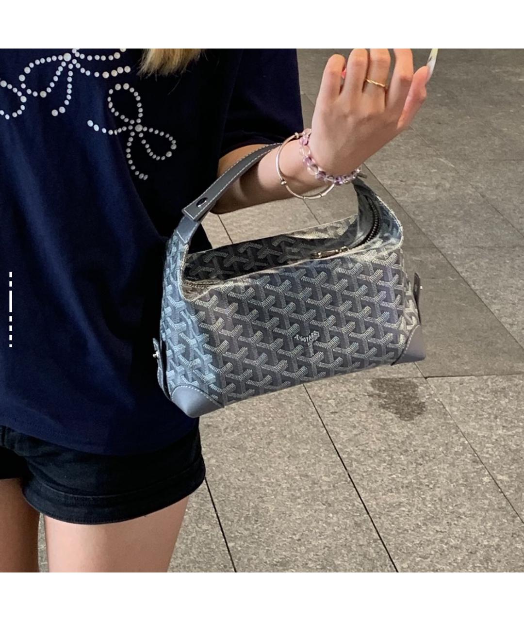 GOYARD Серая кожаная косметичка, фото 7