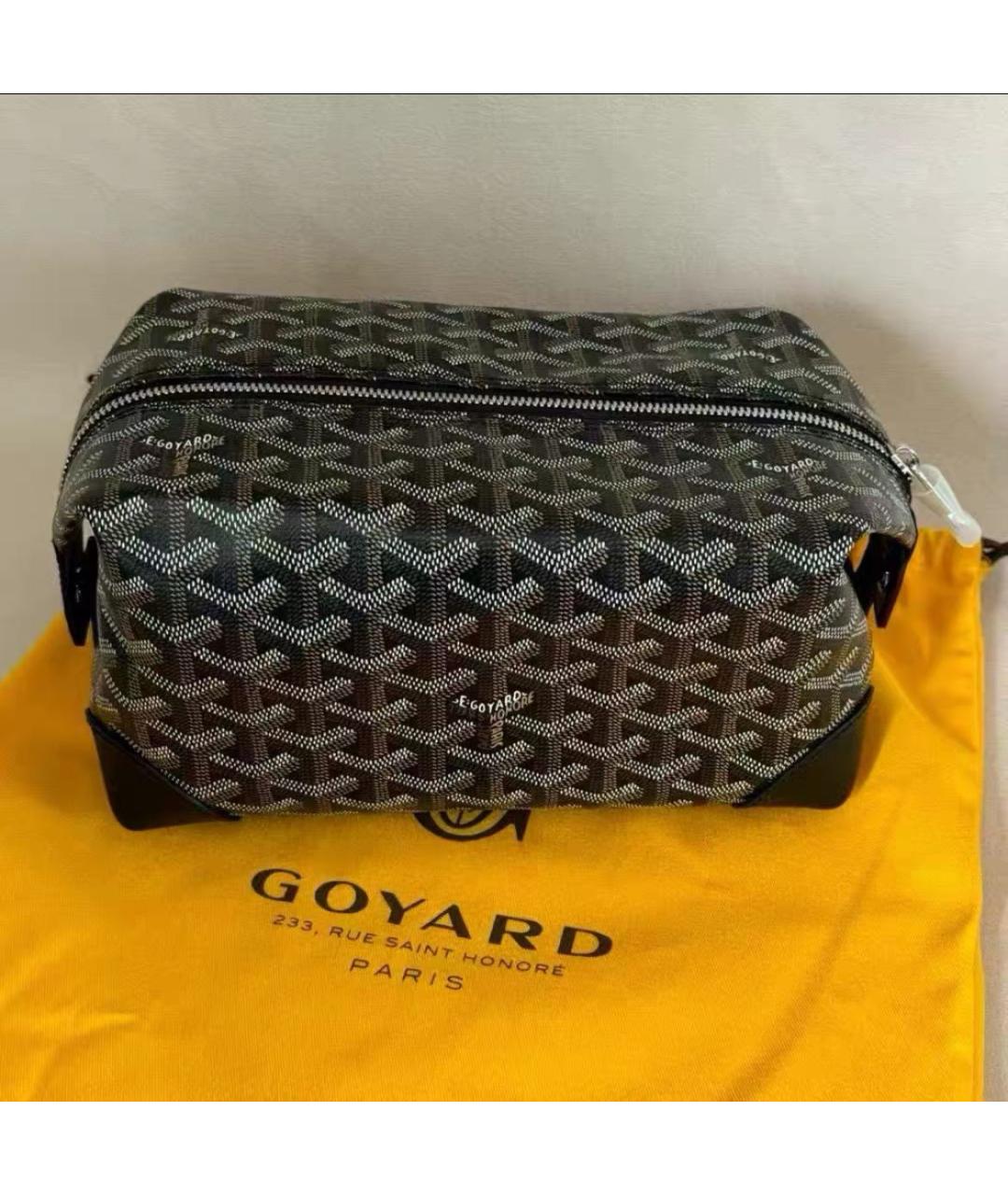 GOYARD Серая кожаная косметичка, фото 2