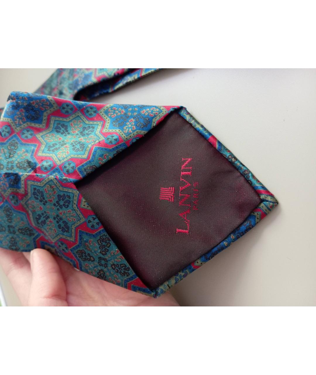 LANVIN Темно-синий шелковый галстук, фото 5