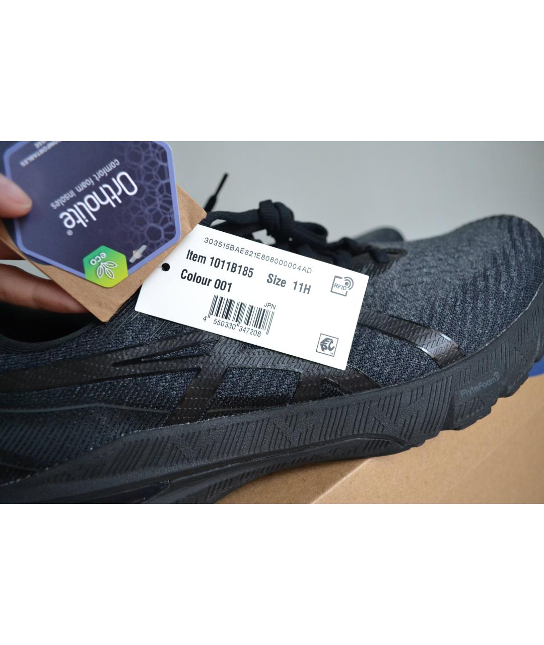 ASICS Черные текстильные низкие кроссовки / кеды, фото 6