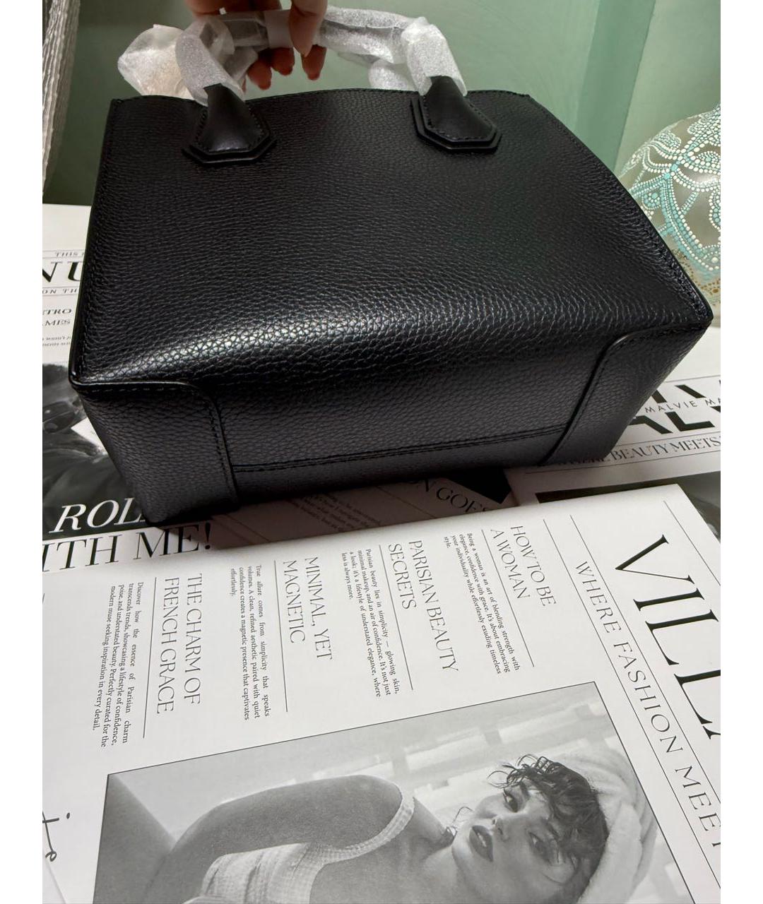 MICHAEL KORS Черная кожаная сумка тоут, фото 2